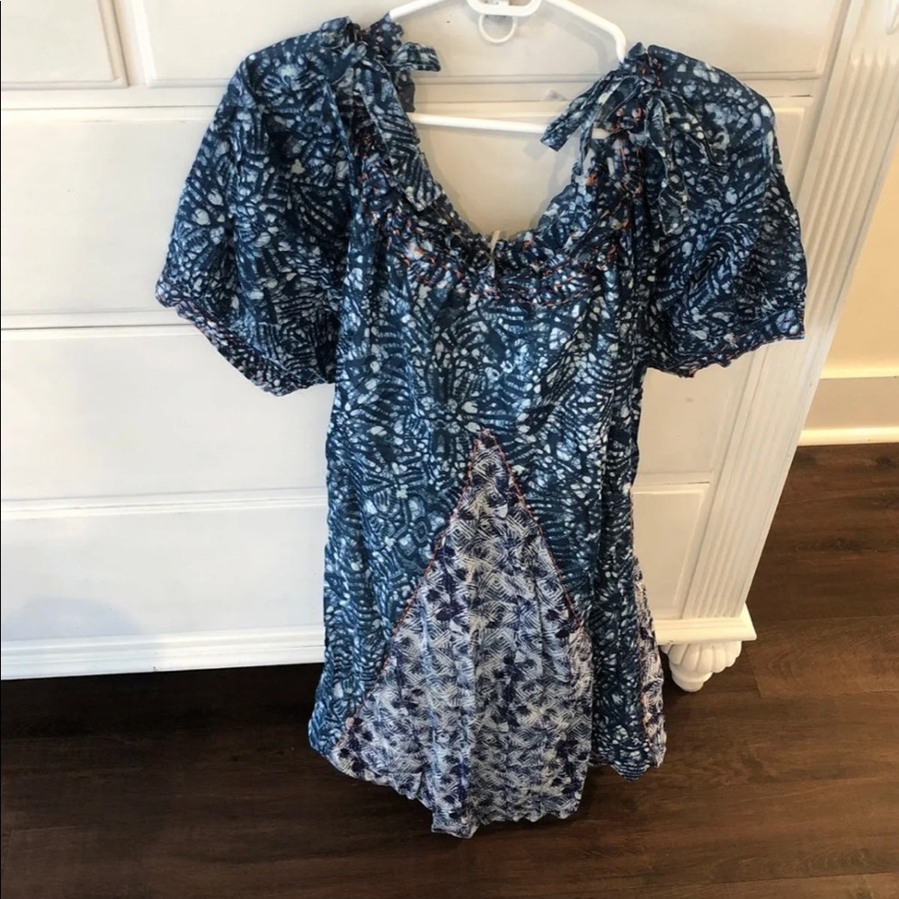 Free People Mini Jet Set Dress Indigo Blue